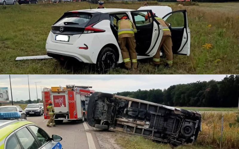 Nissan zjechał na przeciwległy pas